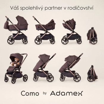 ADAMEX Kočík kombinovaný Como Chocolate Brown