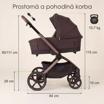 ADAMEX Kočík kombinovaný Como Chocolate Brown