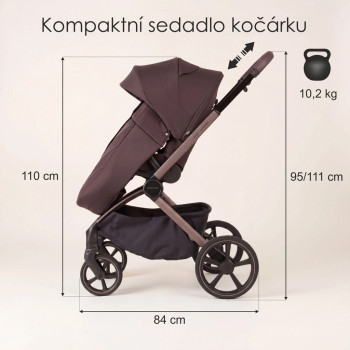 ADAMEX Kočík kombinovaný Como Chocolate Brown