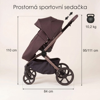ADAMEX Kočík kombinovaný Como Satin Carbon