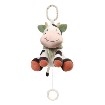 BABYONO Hračka hudobná na C-krúžku Cow Bingo 0m+