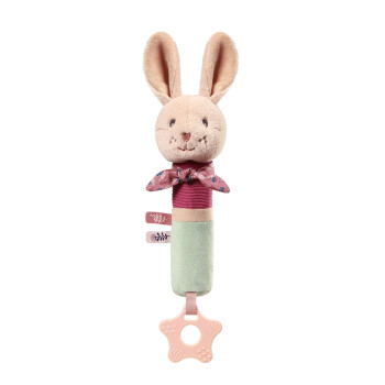 BABYONO Hračka pískacia s hryzačkou Rabbit Karo 3m+