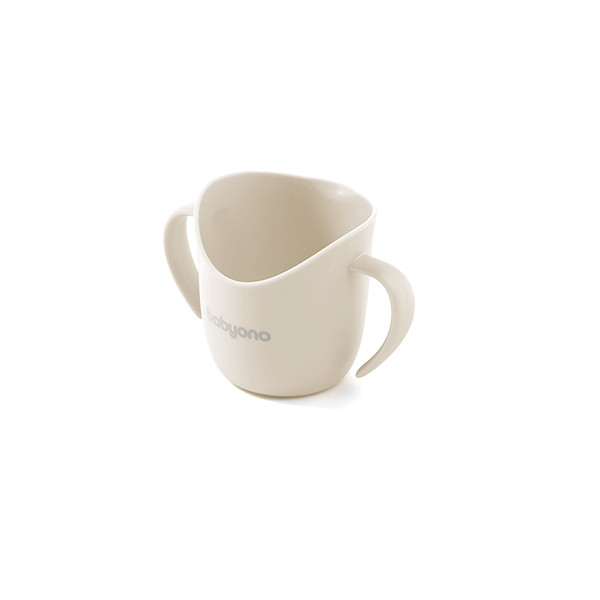 BABYONO Hrnček ergonomický s uškami 120 ml beige 6m+
