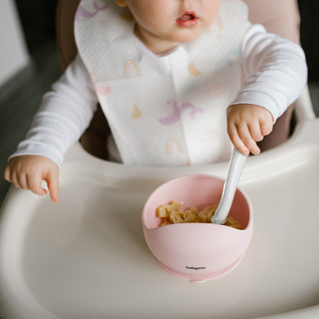 BABYONO Lyžička silikónová - mint 6m+