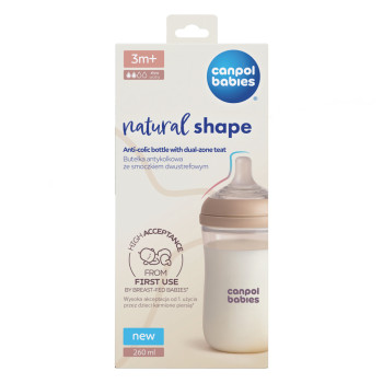 CANPOL BABIES Fľaša antikoliková Natural shape 260ml