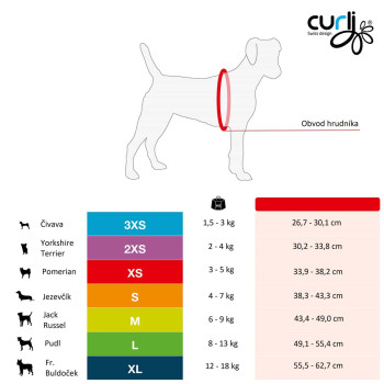 CURLI Postroj pre psov so sponou Air-Mesh Mango M, 6-9 kg