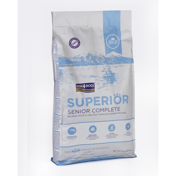 FISH4DOGS Granule veľké pre starších psov Superior losos so zemiakmi 12 kg