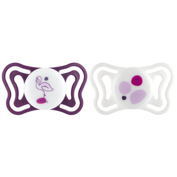 CHICCO Cumlíky Physioforma Light silikónové ortodontické ružové 16-36m, 2 ks