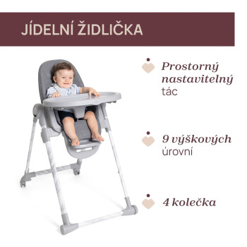 CHICCO Stolička jedálenská Polly Armonia - Carrara