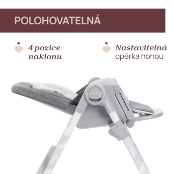 CHICCO Stolička jedálenská Polly Armonia - Carrara + Hrazdička Rainbow