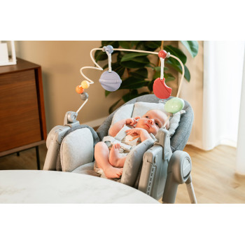 CHICCO Stolička jedálenská Polly Armonia - Carrara + Hrazdička Rainbow