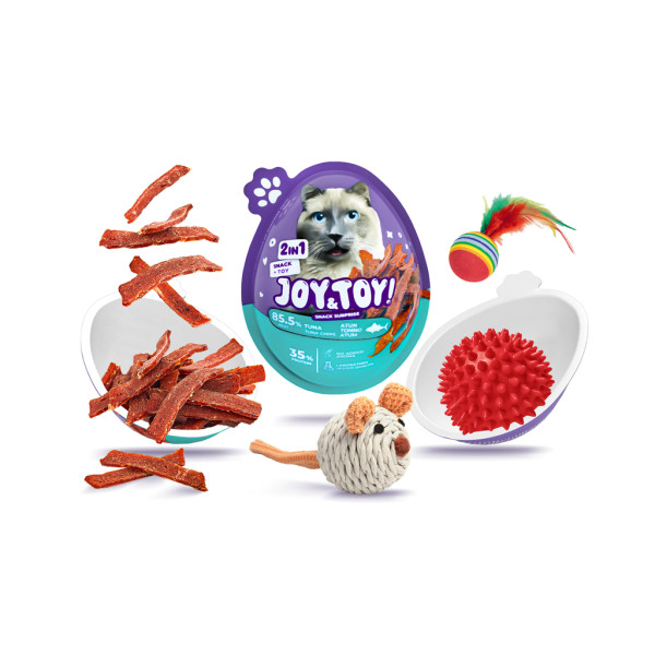 JOY&TOY! Vajíčko pre mačky s prekvapením Tuna Chips - tuniakové mäsko