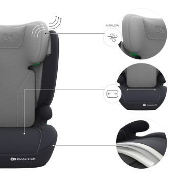KINDERKRAFT Autosedačka i-Spark 2 Plus i-Size (100-150 cm) Grey