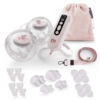 KINDERKRAFT Odsávačka materského mlieka Double Hands-free Gentle Flow Pink