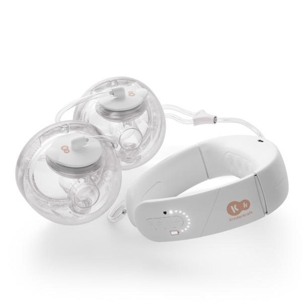 KINDERKRAFT Odsávačka materského mlieka s funkciou ohrevu krku Double Hands-free Gentleneste