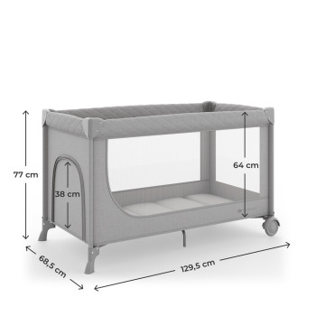 KINDERKRAFT Postieľka cestovná Leody Up Grey