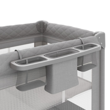 KINDERKRAFT Postieľka cestovná Leody Up Grey s príslušenstvom