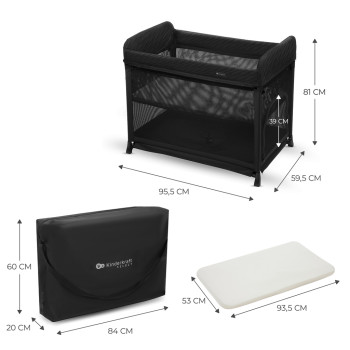 KINDERKRAFT SELECT Postieľka cestovná Moon Dream Black