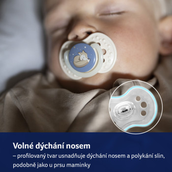 LOVI Cumlík silikónový dynamický 0-6m 2ks Night&Day