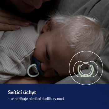 LOVI Cumlík silikónový dynamický 0-6m 2ks Night&Day
