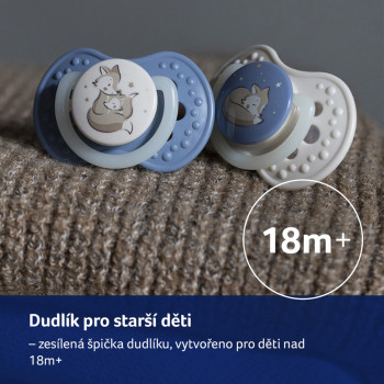 LOVI Cumlík silikónový dynamický 0-6m 2ks Night&Day