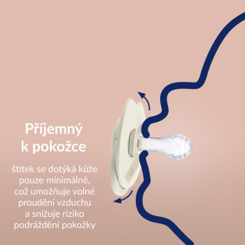 LOVI Cumlík silikónový dynamický Prime 18m+ 2ks Coconut/Ivory