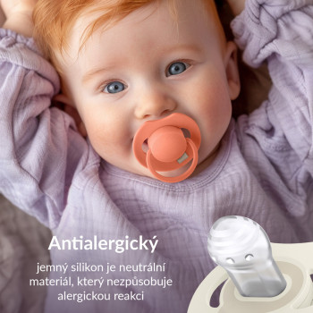 LOVI Cumlík silikónový dynamický Prime 18m+ 2ks Coconut/Ivory