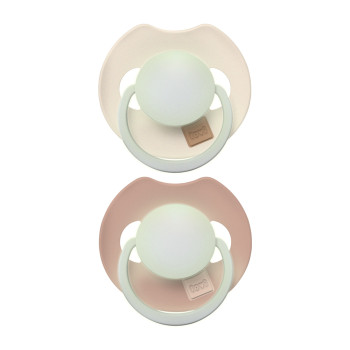 LOVI Cumlík svietiaci silikónový dynamický Prime 18m+ 2ks Ivory/Blush