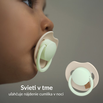 LOVI Cumlík svietiaci silikónový dynamický Prime 18m+ 2ks Ivory/Blush