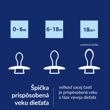 LOVI Cumlík svietiaci silikónový dynamický Prime 18m+ 2ks Ivory/Blush