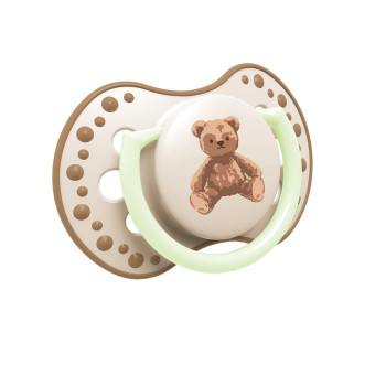 LOVI Cumlík svietiaci silikónový dynamický Teddy love 6-18m 2ks