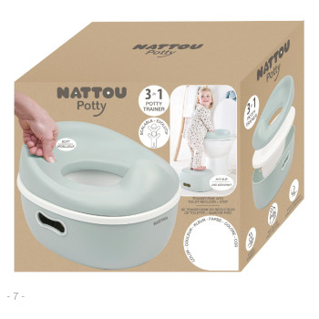 NATTOU Nočník učiaci 3v1 Potty Sage green
