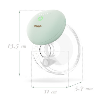 NENO Odsávačka mlieka Ovio Twin Duo bezdrôtová hands-free mušľová 3-fázová s aplikáciou, 2 × 180 ml
