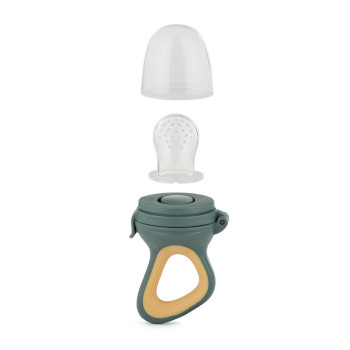 PETITE&MARS Cumlík silikónový na kŕmenie Fruzi Green&Ochre 6m+