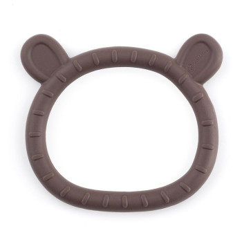 PETITE&MARS Hryzačka silikónová Teddy Bitter Cocoa 0m+