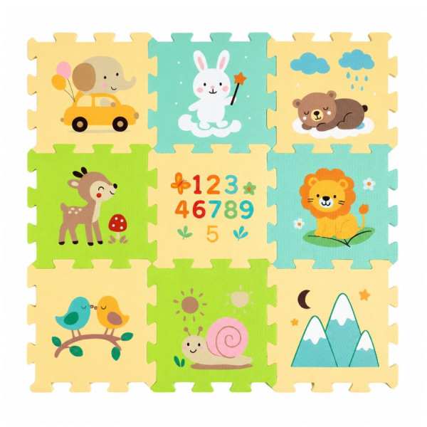 PETITE&MARS Podlahové skladacie puzzle Nexli 9 ks, Forest Friends