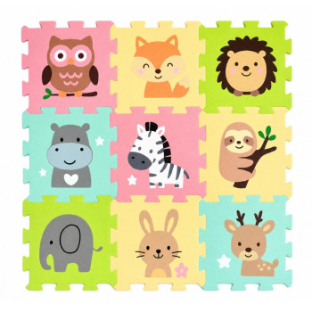 PETITE&MARS Podlahové skladacie puzzle Nexli 9 ks, Safari Friends