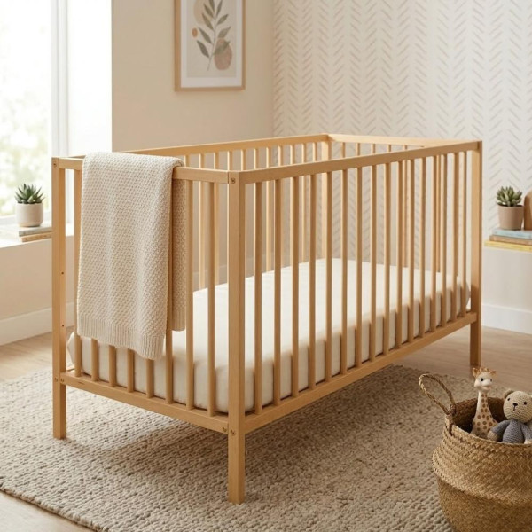 PETITE&MARS Postieľka drevená Nela Beech Wood 120x60 cm 