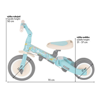 PETITE&MARS Trojkolka multifunkčná 5v1 Turbo - limitovaná edícia Dino Park