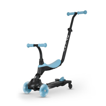 QPLAY Kolobežka / odrážadlo Sema Evo s LED svetlami Sky Blue, vek 1 - 6 rokov, do 50 kg