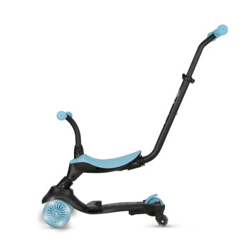 QPLAY Kolobežka / odrážadlo Sema Evo s LED svetlami Sky Blue, vek 1 - 6 rokov, do 50 kg