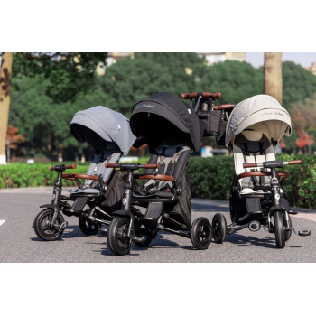 QPLAY Trojkolka Nova Deluxe 5v1 Grey, 10-72 mesiacov