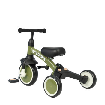 QPLAY Trojkolka Stager 3v1 Green, 2-6 rokov