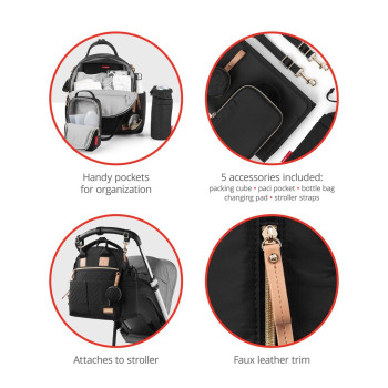 SKIP HOP Taška prebaľovacia/batoh 6v1 Suite Set Black